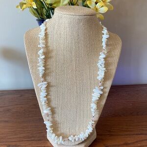 Vintage Mother of Pearl, Rose Quartz Necklace